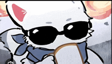 a cartoon drawing of a cat wearing sunglasses