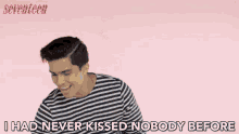 I Had Never Kiss Nobody Before Wink Kiss Emoji GIF - I Had Never Kiss Nobody Before Wink Kiss Emoji Stripes Shirt GIFs