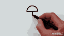 a person is drawing a circle with a marker on a white sheet of paper