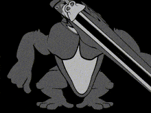 a black and white drawing of a sword with a diagonal stripe