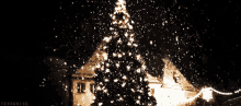 Snow And A Christmas Tree Happy Christmas GIF - Snow And A Christmas Tree Happy Christmas Happy Holidays GIFs