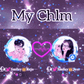 a picture of a man and a woman with the words my chlm above them
