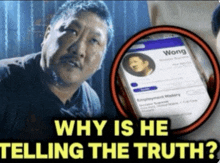 why is he telling the truth with a man holding a cell phone
