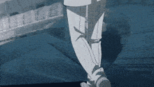 a person 's legs are shown in a black and white image