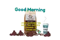 a bag of obula coffee is surrounded by coffee beans