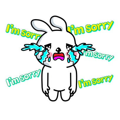 Rabbit Crying Sticker - Rabbit Crying Sad Stickers