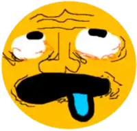 a yellow smiley face with a tongue sticking out