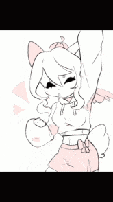 a drawing of a girl with a cat ear and wings