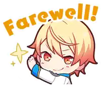 a cartoon drawing of a boy with the words farewell behind him