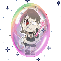 a pixel art of a girl holding a magic wand