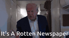 donald trump says it 's a rotten newspaper in a video