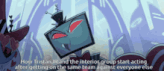 a cartoon character with the words " how tristanjr and the interior group start acting after getting on the same team against everyone else "