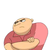 a cartoon character with a yellow speech bubble that says hi