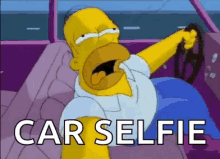 The Simpsons Homer Simpson GIF - The Simpsons Homer Simpson Car Selfie GIFs
