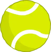 a tennis ball with a white stripe on it