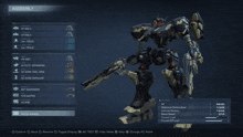 a video game screen shows a robot with a gun and the word assembly at the top