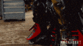 a close up of a person 's feet with the word ironheart written on the bottom