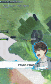 a screenshot of a video game that says psycho power on it