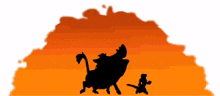 timon and pumbaa the lion king sunset