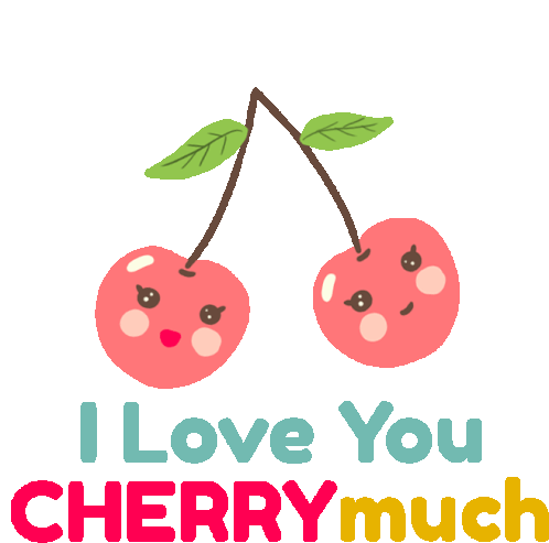 Cute Cherry Sticker - Cute Cherry I Love You Stickers