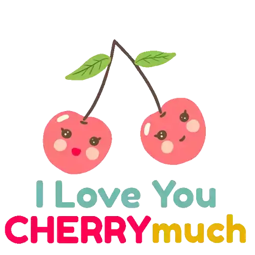 Cute Cherry Sticker - Cute Cherry I Love You Stickers
