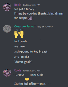 a screenshot of a discord conversation between two people