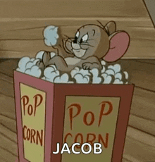 eating popcorn movie time chilling tom and jerry
