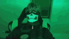 a person with a skull on their face