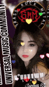 a picture of a girl with hearts on her face and the words universal music community