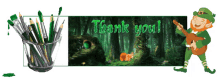 animated sticker leprechaun thank you