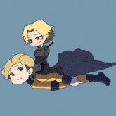 a cartoon drawing of a man riding another man on his back