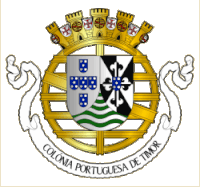 a coat of arms with the words colonia portuguesa de timor below it