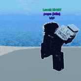 a silhouette of a person with the words level 21407 pops ( idle ) vip on it