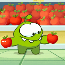 Which Apple Should I Choose Om Nom GIF - Which Apple Should I Choose Om Nom Cut The Rope GIFs