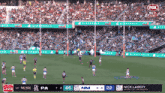 a soccer game is being played on fox sports