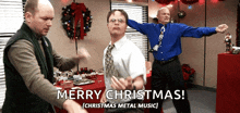 The Office Christmas Metal Music GIF - The Office Christmas Metal Music Christmas Music GIFs