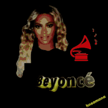 a picture of beyonce with a record player