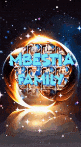 a poster for the mibestia family with a glowing globe in the background