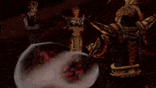 a computer generated image of a warrior with a mask on his head