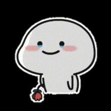 a cartoon character is holding a red rose in his hand .