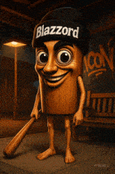 a cartoon character with a beanie that says blazzord