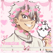 a picture of a cartoon character with the name sanebea written on it