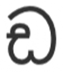 a black and white icon of a letter e on a white background .