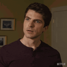 a man is asking what 's the matter with a netflix logo behind him