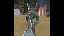 a computer generated image of a monster holding a sword