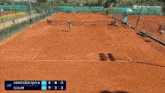 a tennis game is being played between sanchez qui and gulin