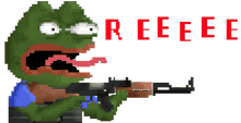 pepe reee pepe the frog shoot gun
