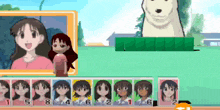 a picture of a girl and a dog with numbers 1 through 6 on the bottom