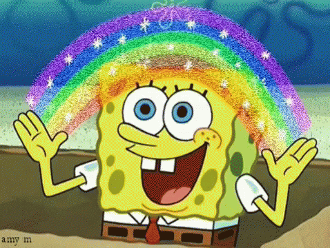 spongebob rainbow nobody cares