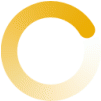 a yellow circle on a white background with a yellow stripe going through it .